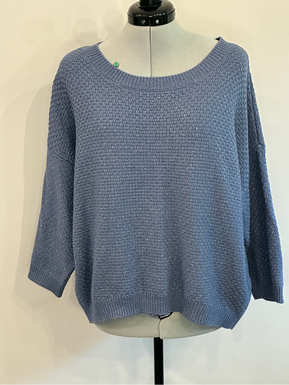 New York & Company Dusty Blue Scoopneck Sweater 0351